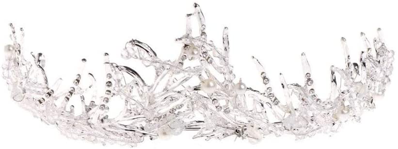 Bridal Rhinestone Faux Pearl Branches Crown Headband