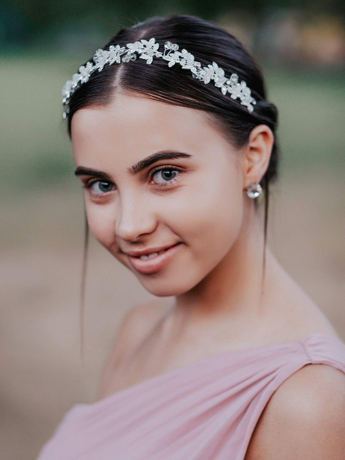 Silver Rhinestone Wedding Headband With Crystals