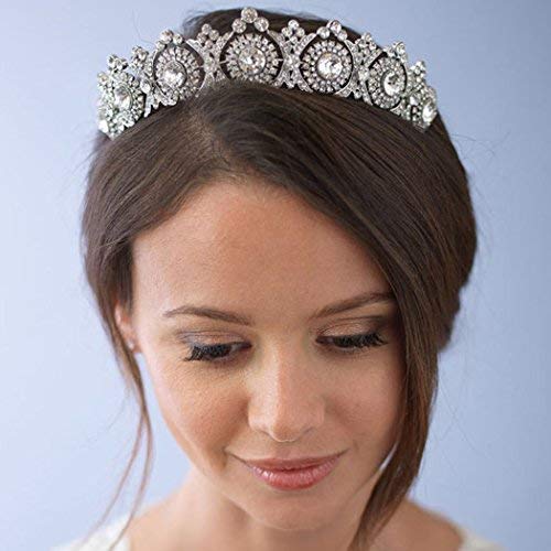 Vintage Bridal Tiara With Silver Rhinestones