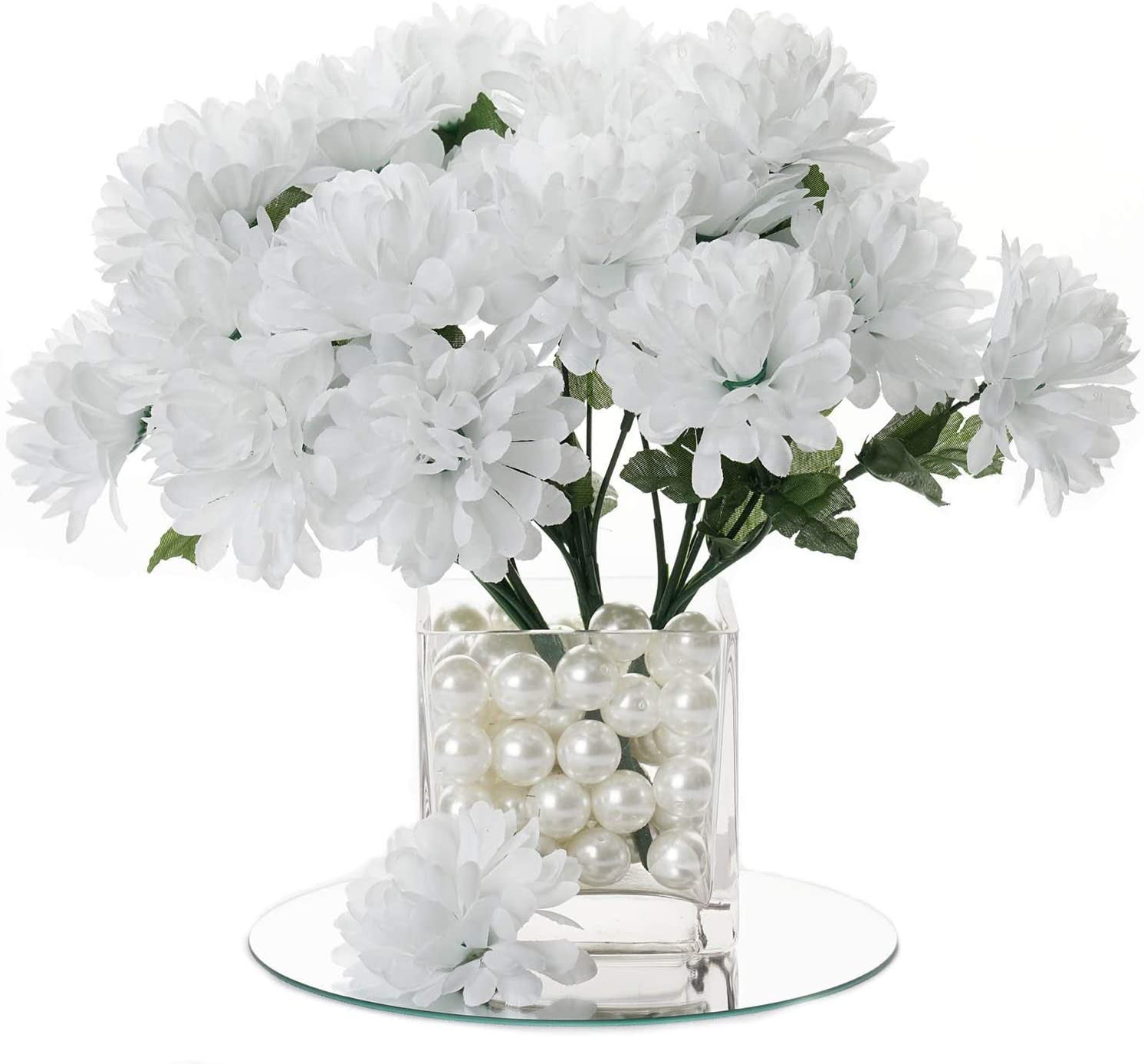 Artificial White Chrysanthemum Mums Balls for DIY Wedding Bouquets and Centerpieces