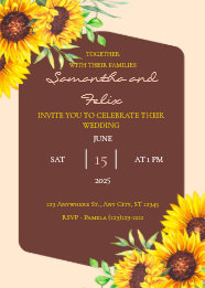 Wild Sunflowers Autumn Wedding Invitation