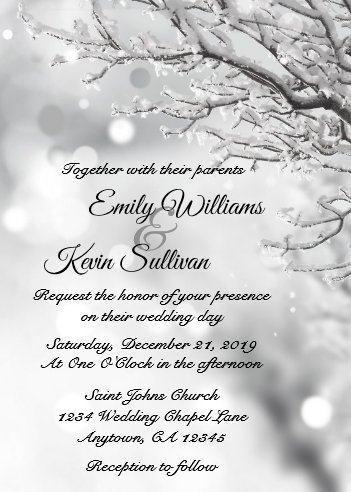 winter wedding accessories, winter wedding invitations, winter wedding stationery, Sparkling Snow and Ice Winter Wedding Invitation