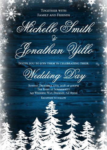 winter wedding accessories, winter wedding invitations, winter wedding stationery, Rustic Winter Snowflake Wedding Invitation