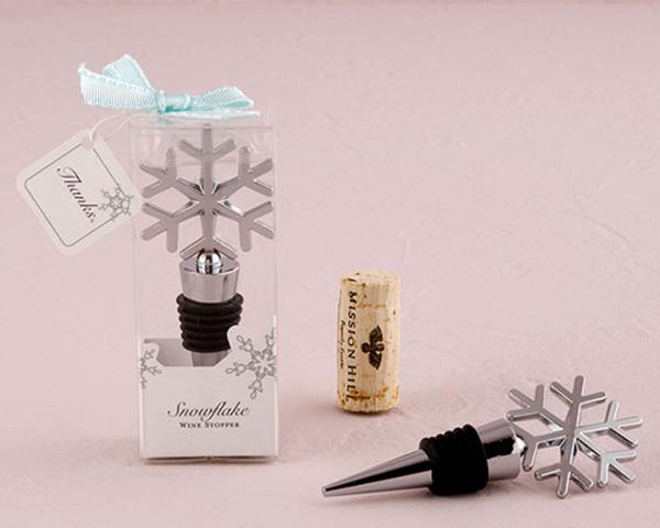 winter wedding accessories, winter weddings, winter wedding favors, wedding favors, Snowflake Bottle Stopper | Winter Wedding Favors