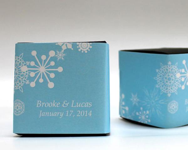 Winter wedding accessories, winter weddings, winter wedding favors, wedding favors, Winter Finery Cube Favor Box Wrap