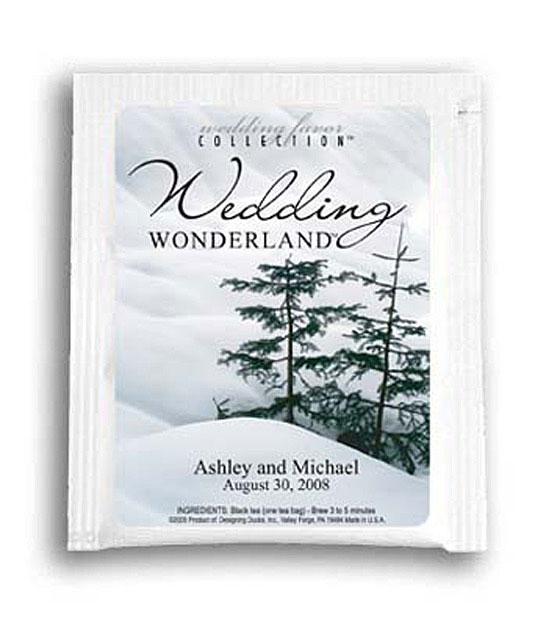 Winter Wedding Accessories, Winter Weddings, Wedding Wonderland (Trees) Personalized Tea Favors, Winter Wedding Favors, wedding favors, Wedding Wonderland (Trees) Personalized Tea Favors