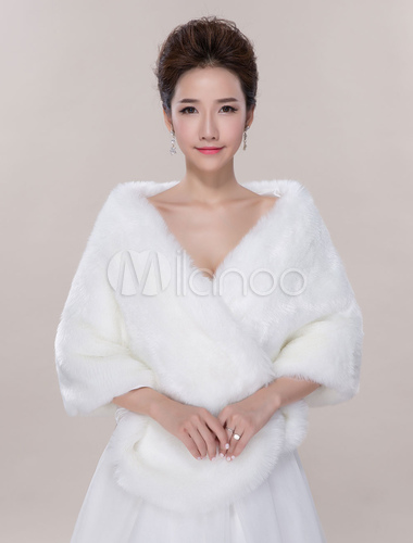 winter wedding accessories, winter wedding apparel, Ivory Wedding Wrap Faux Fur Sleeveless Open Front Bridal Shawl, wedding shawl, wedding wrap