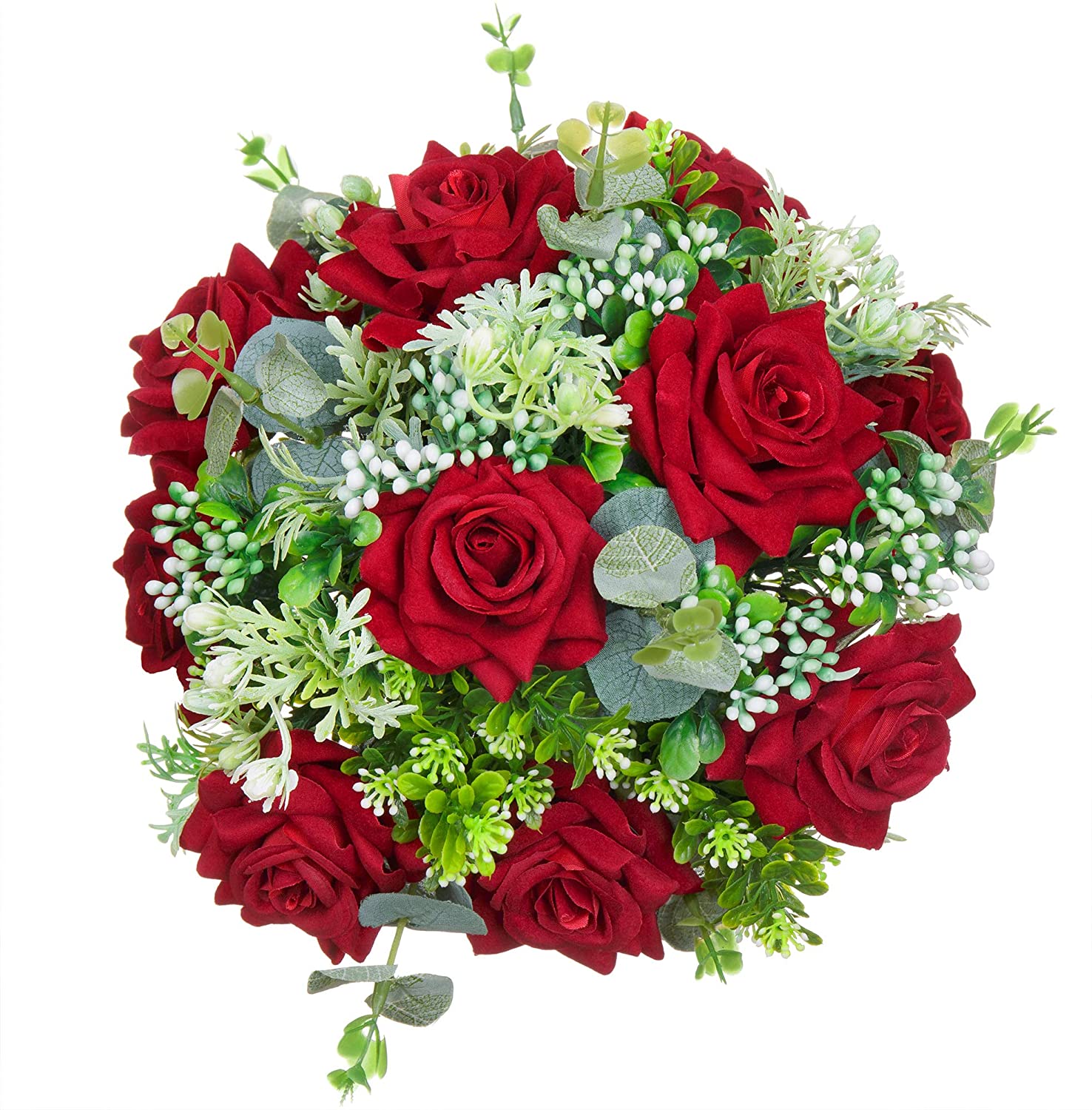 Red, Green and White Bridal Bouquet