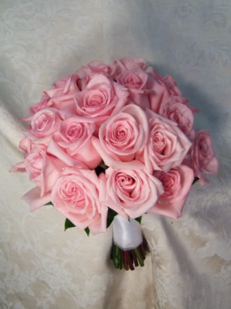 Pretty Pink Roses Winter Bridal Bouquet