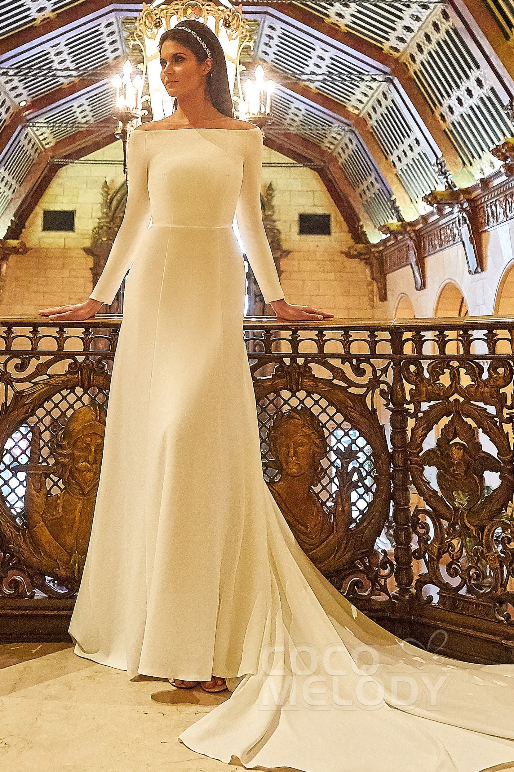 winter wedding dresses, winter wedding gowns, Mermaid Chapel Train Knitted Fabric Wedding Dress