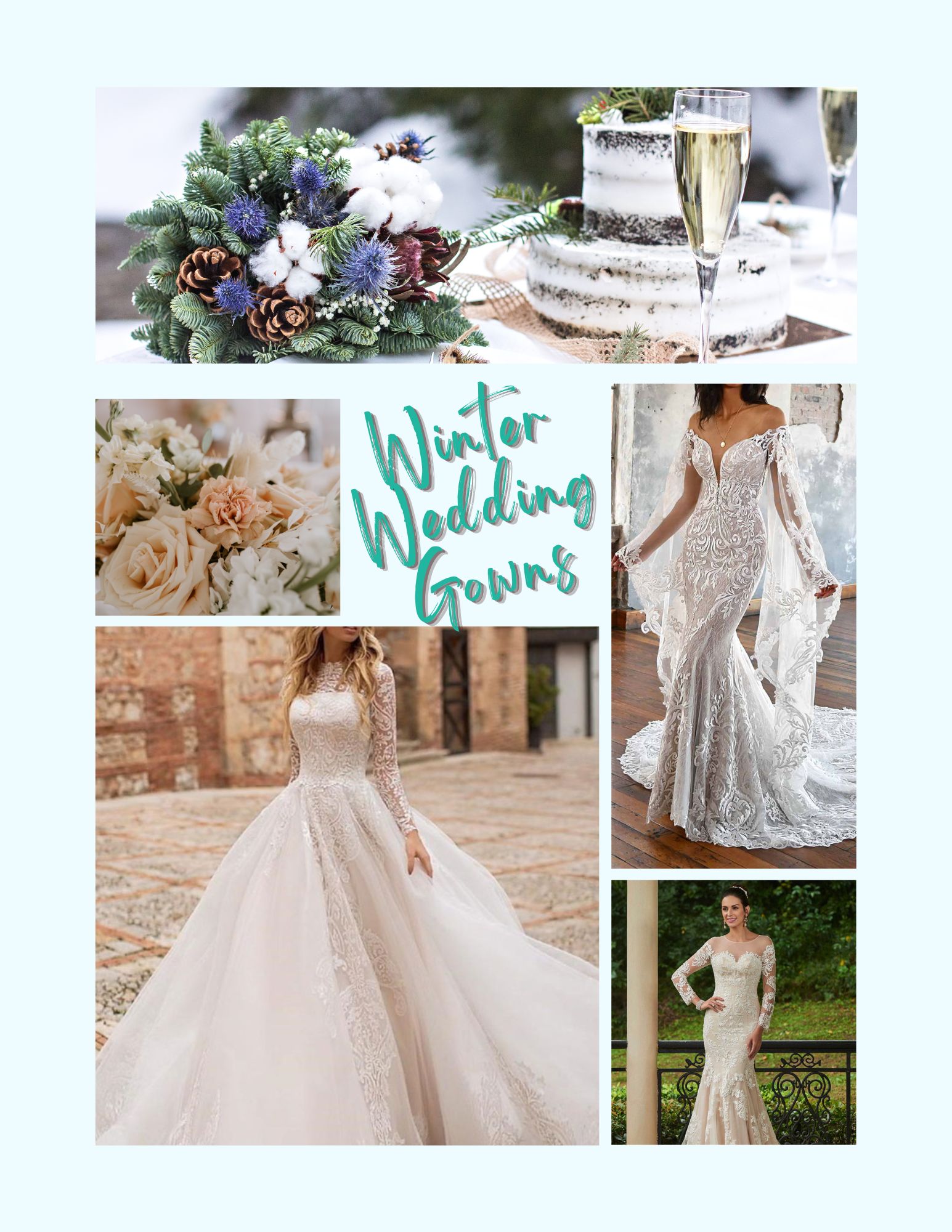Winter Wedding Gowns Inspiration Board