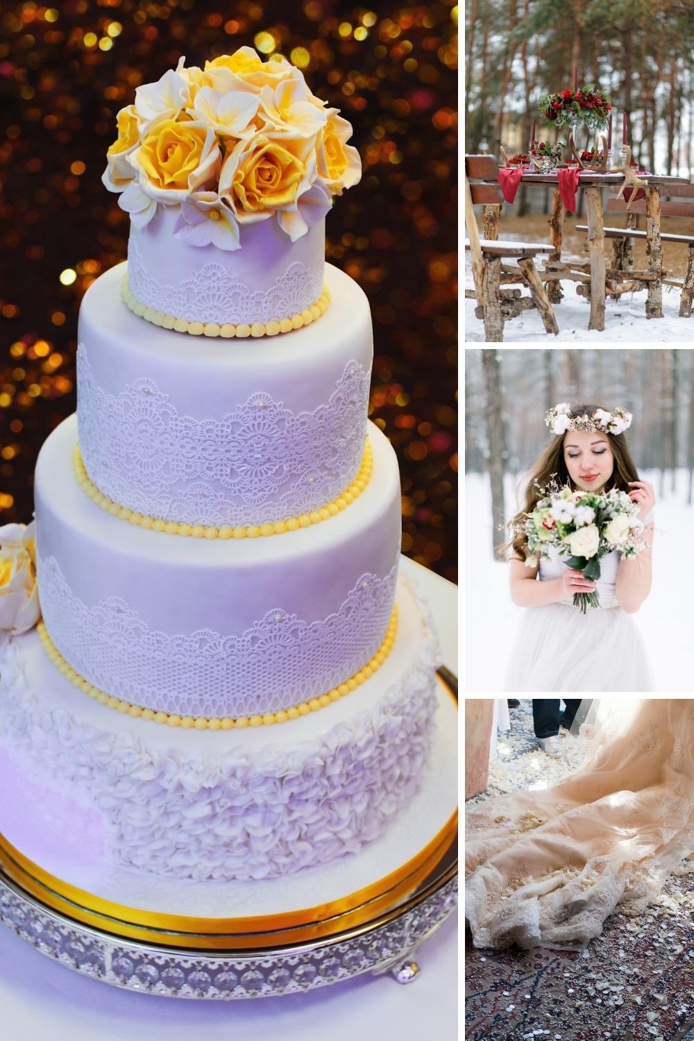 winter wedding themes, winter wedding ideas, winter weddings, winter wedding photo collage