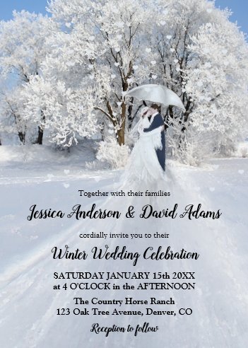 winter wedding themes, winter wedding invitations, winter wedding stationery, winter wonderland wedding invitation, Romantic Winter Wonderland Wedding Invitation