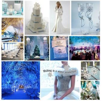 winter wonderland wedding ideas, winter wedding collage, wedding idea photos