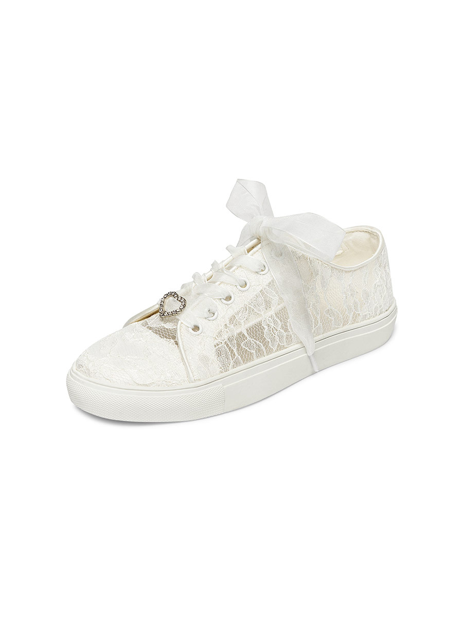 Women's Lace and Canvas Bridal Shoes (Sneakers)