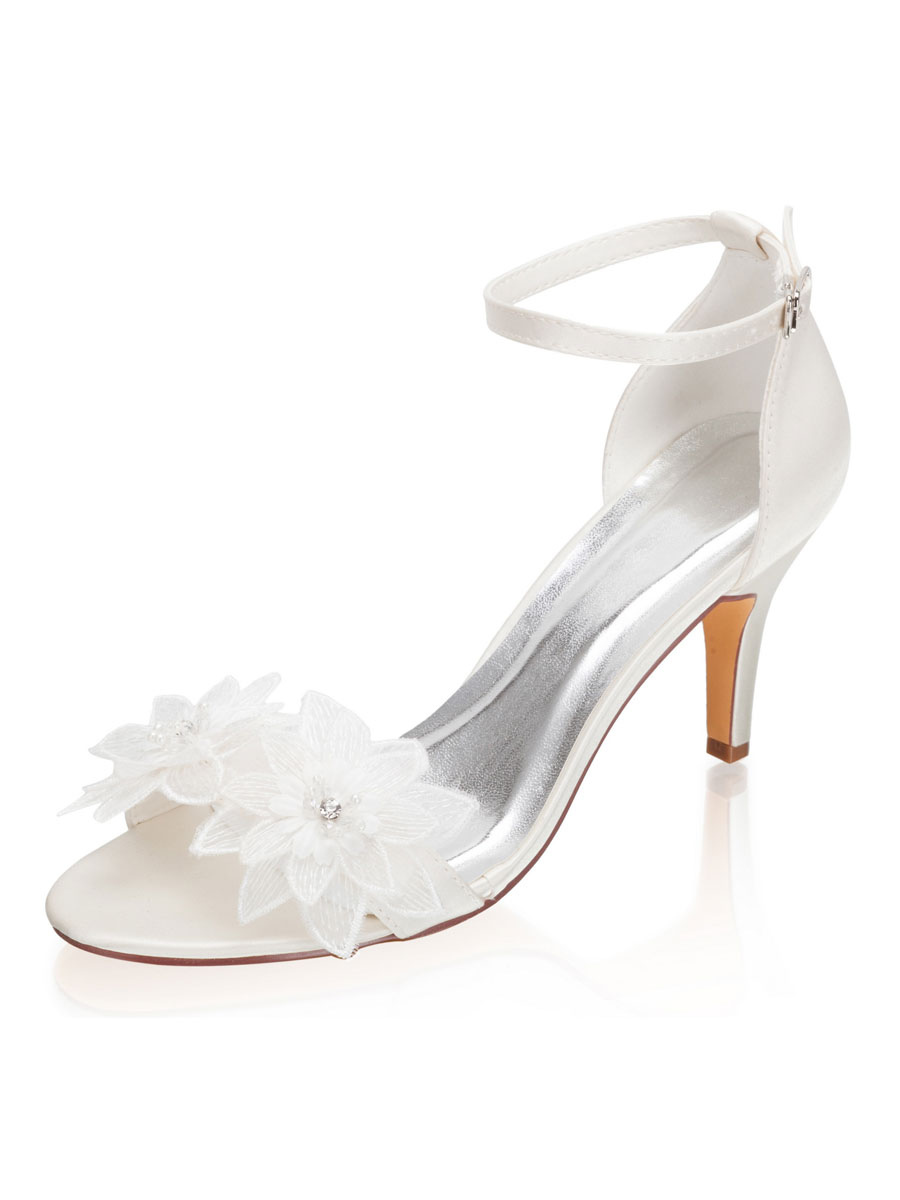 Women's Floral Ankle Strap Wedding Shoes