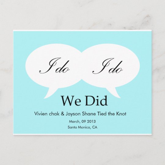 wedding announcements, WE DID - Customized Template Postcard, i do we did wedding announcement