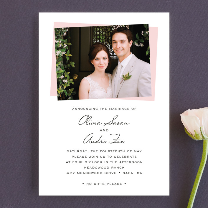 wedding announcement, Romantic Frame Wedding Announcement, photo wedding announcement