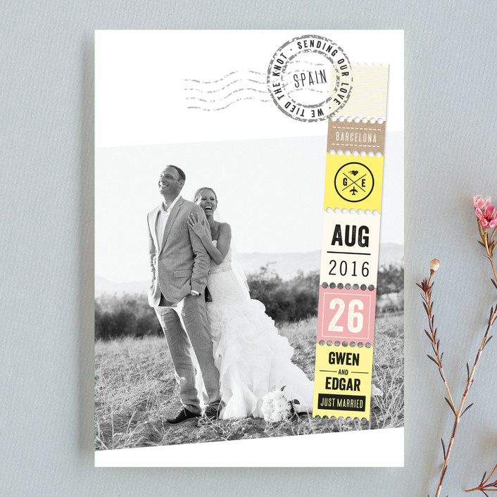 wedding announcements, Destination Love Wedding Announcements, unique wedding announcements