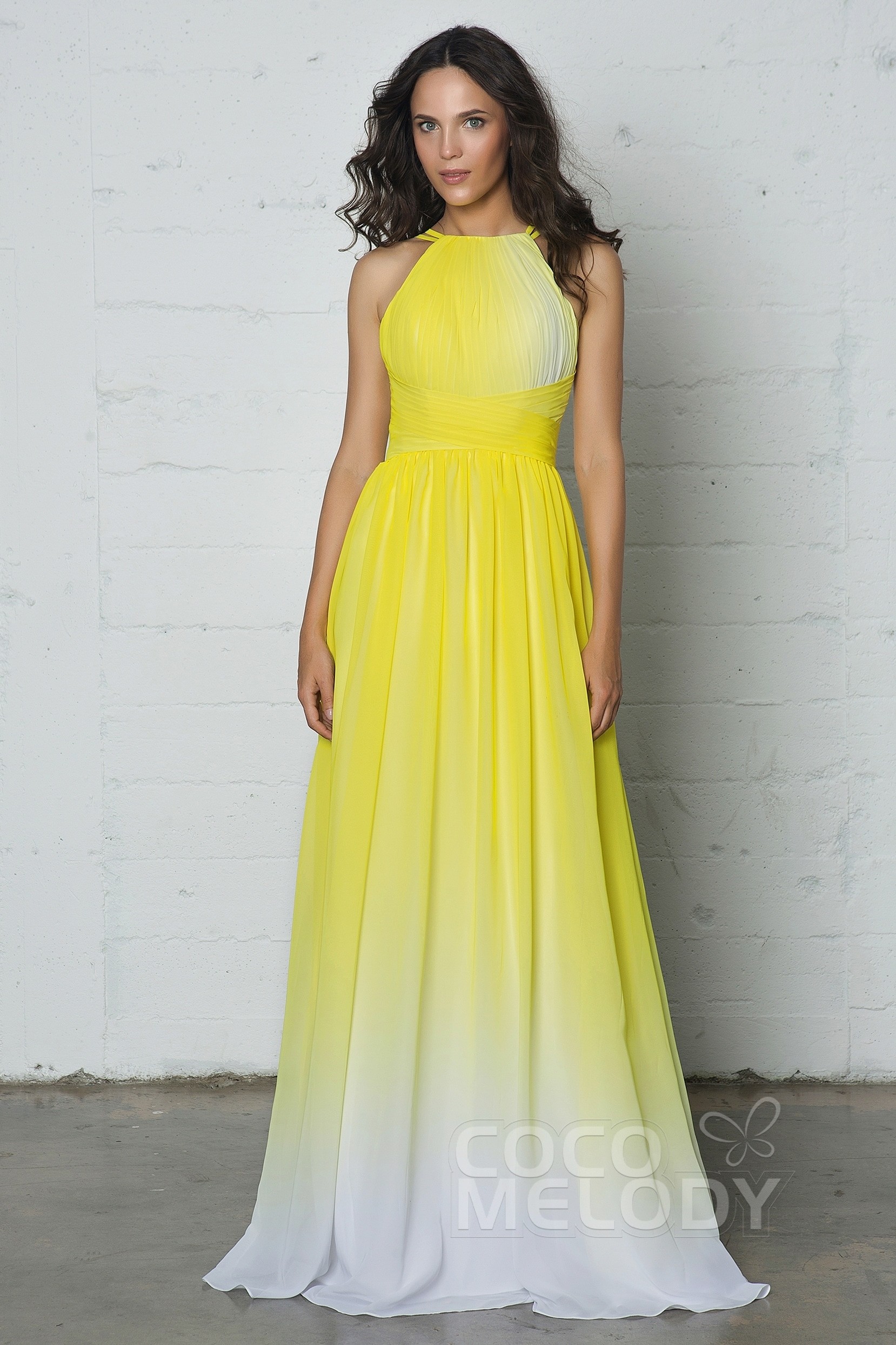 Yellow and White Bridesmaid Dress - Beautiful Yellow and White Ombre Dress For Your Bridal Party