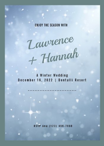 Snowy Winter Night Wedding Invitation