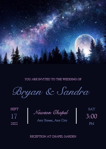 Nighttime Forest Wedding Invitation
