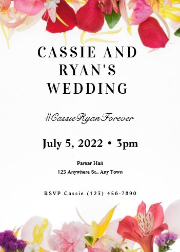 Wildflower Bordered Wedding Invitation