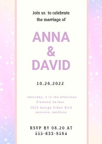 Pastel Rainbow Wedding Invitation