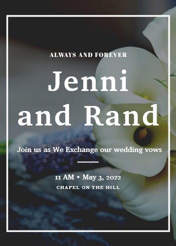 Pretty Calla Lily Bouquet Wedding Invitation