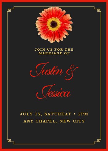 Gerbera Daisy Wedding Invitation