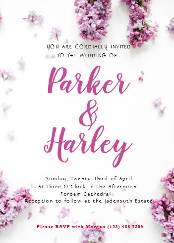 Lavender Wedding Invitations