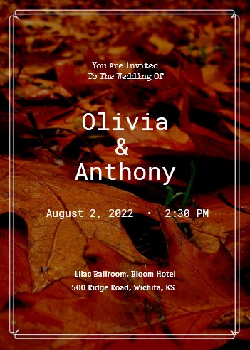 Fall Leaves Wedding Invitation