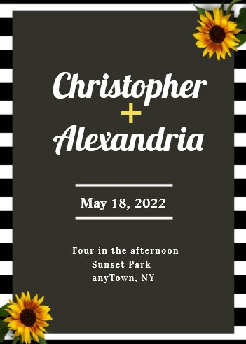 Simple Sunflower Wedding Invitation