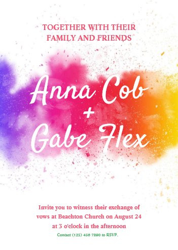 Rainbow Stripe Wedding Invitations