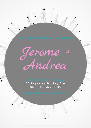 Abstract Lines and Circles Wedding Invitation