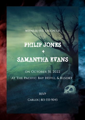 Halloween Graveyard Wedding Invitation
