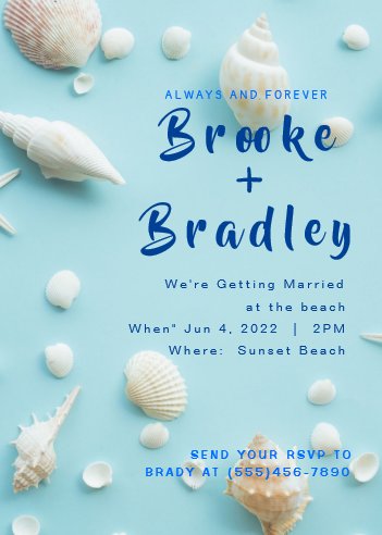 Seashell Wedding Invitation