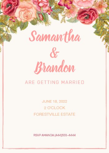 Floral Watercolor Wedding invitation
