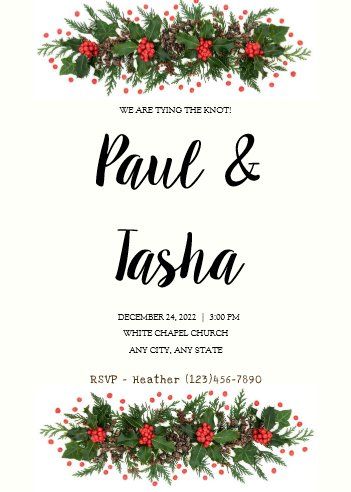 Winter Holly Wedding Invitation