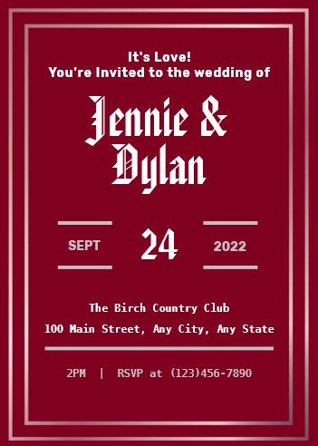 Burgundy Wedding Invitation