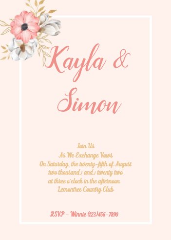 Watercolor Floral Wedding Invitation