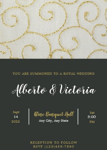 Gold and Black Wedding Invitation