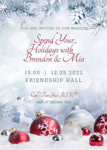 Christmas Ornament Wedding Invitation