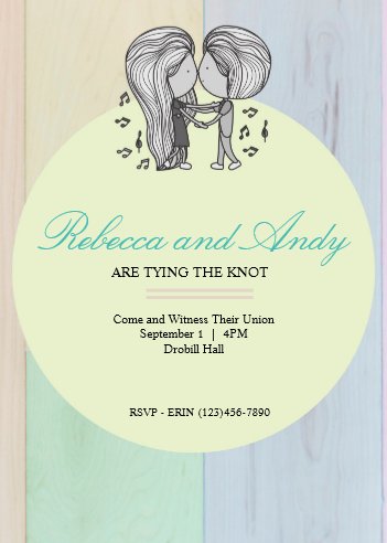 Cute Couple Dancing Wedding Invitation
