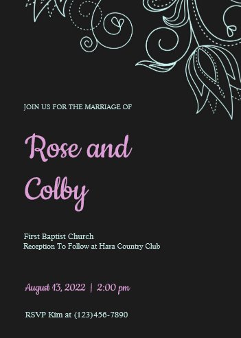 Modern Turquoise Wedding Invitation