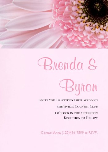 Pink Daisy Wedding Invitation
