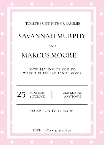 Pink Polka Dot Wedding Invitation