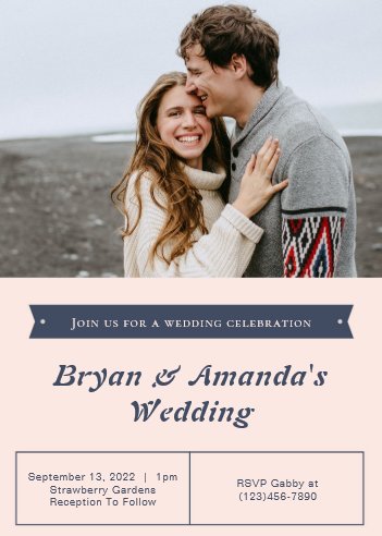 Simple Photo Wedding Invitation