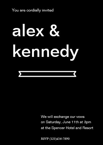 Black and White Wedding Invitation
