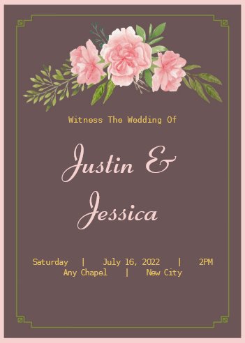 Pink Carnation Wedding Invitation